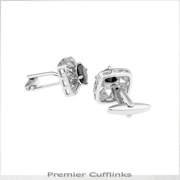STAR BORDER WITH BLACK INSET CUFFLINKS