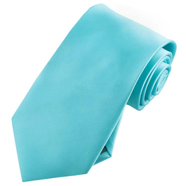 Aqua Turquoise Tie and Pocket Square Set
