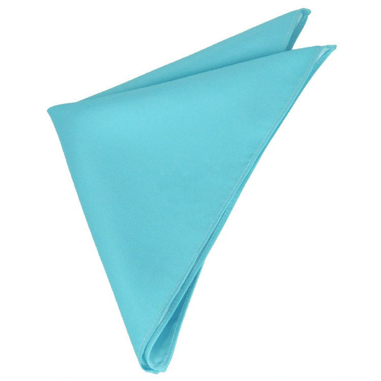 Mens Turquoise Aqua Blue Pocket Square Handkerchief