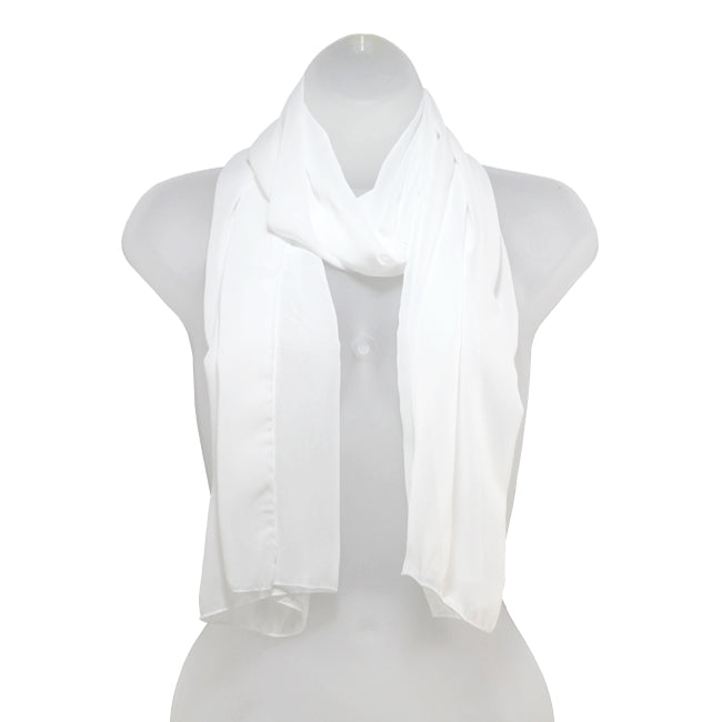 White Chiffon Scarf