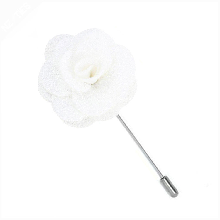 White Floral Lapel Pin