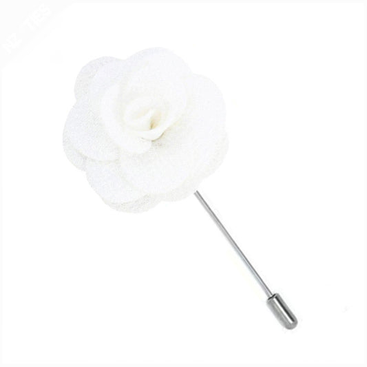 White Floral Lapel Pin