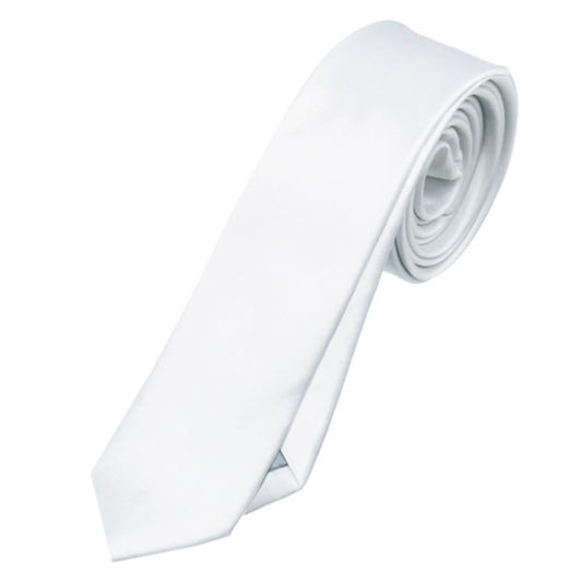 Mens White Skinny Tie