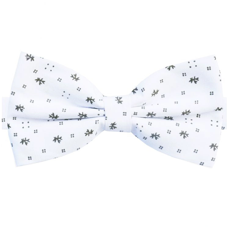 White Snowflakes Bow Tie