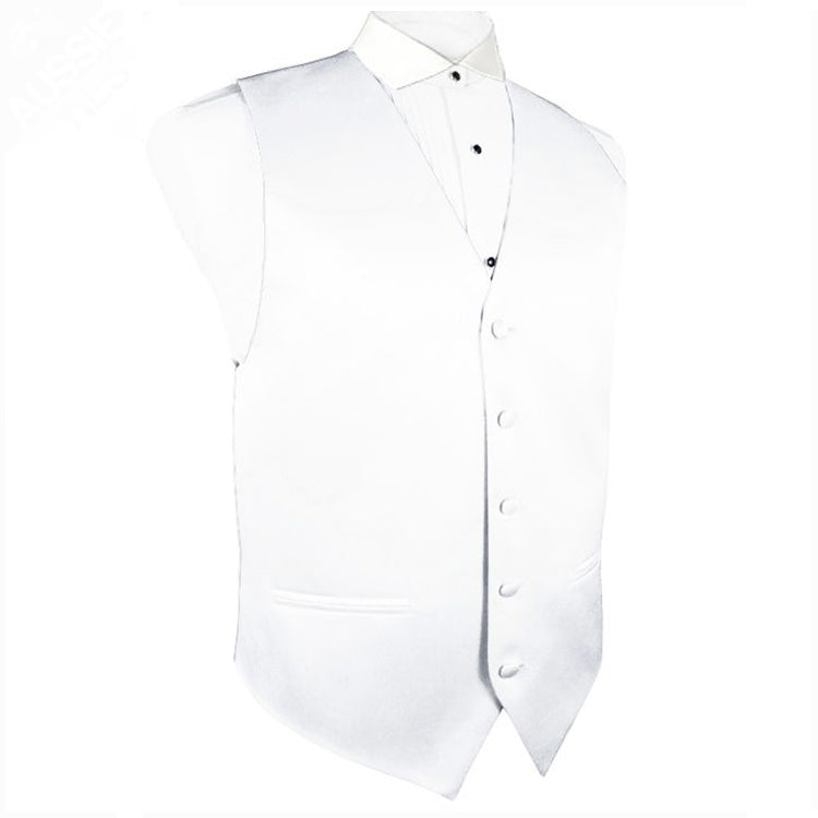 Mens White Waistcoat Vest
