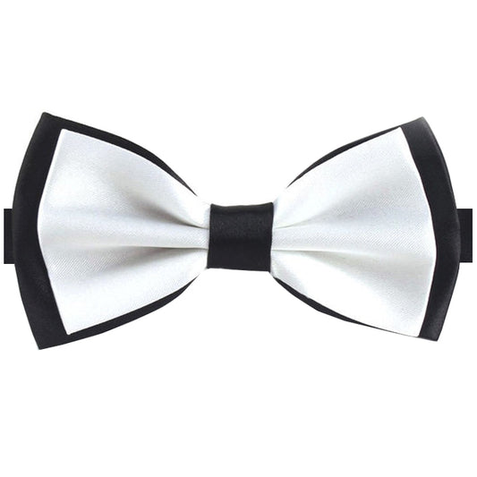 White with Black Back Bow Tie