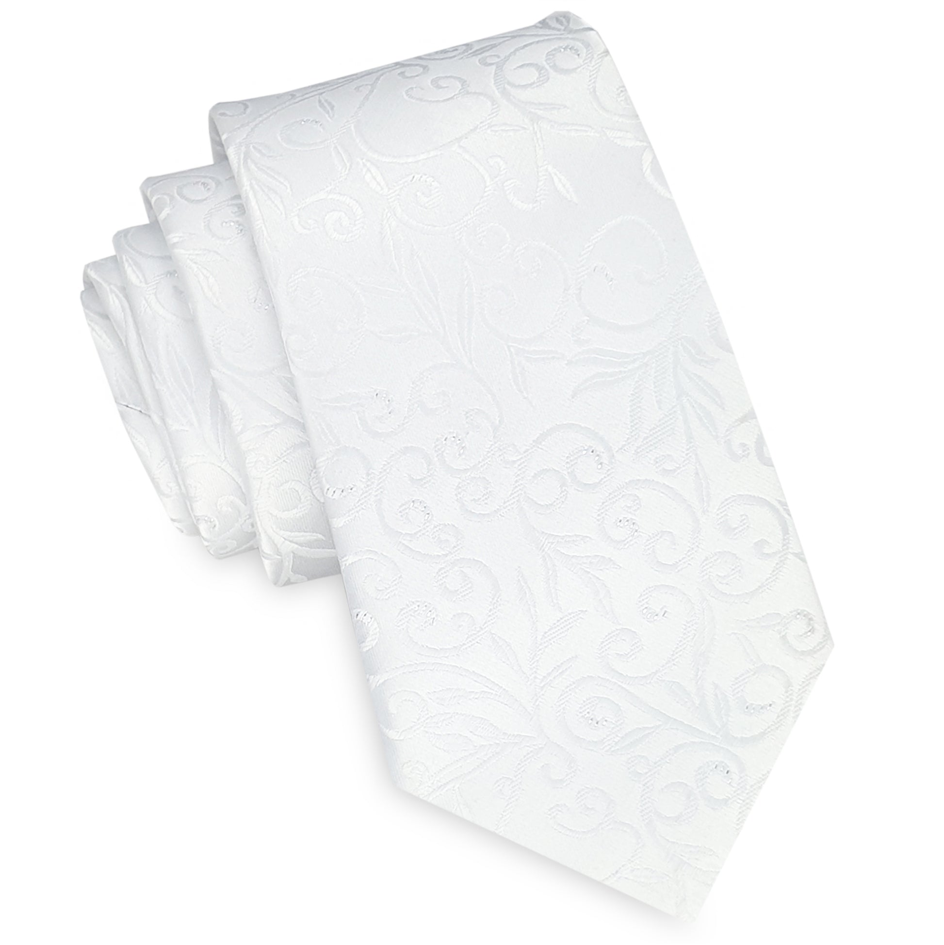 White Floral with Highlights Mens Tie