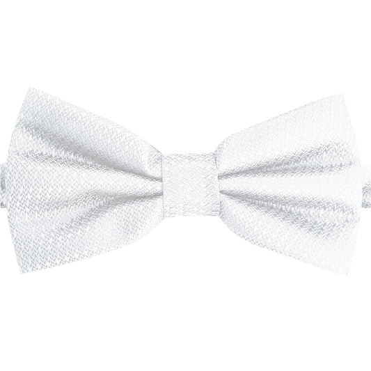 White Woven Texture Bow Tie