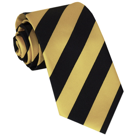 Yellow & Black Stripes Sports Tie