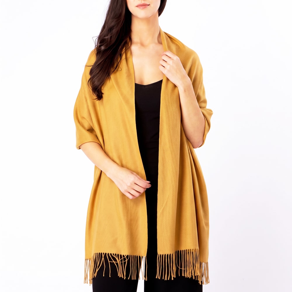 Yellow Gold Ladies High Quality Pashmina Scarf