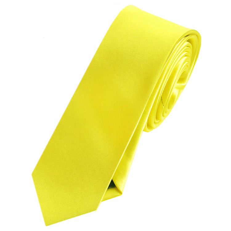 Mens Daffodil Yellow Skinny Tie