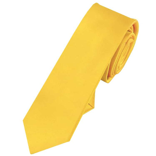 Mens Yellow Skinny Tie